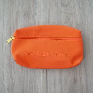 Mandarina Duck Orange Zipper Cosmetic Bag or Travel Pouch Turkish Airlines
